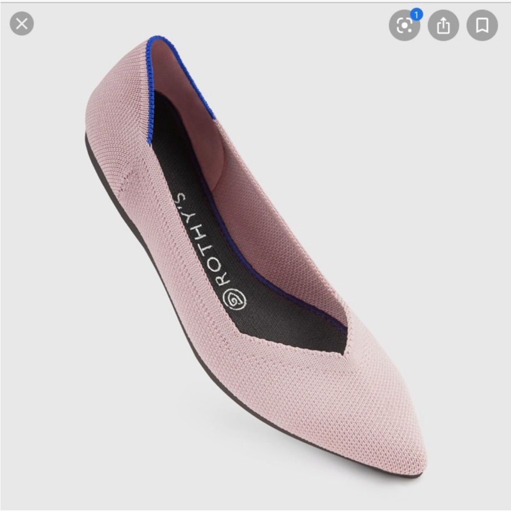New Tried On Rothys Petal Pink Point Flats The Point Pointy Toe Retired Color 10